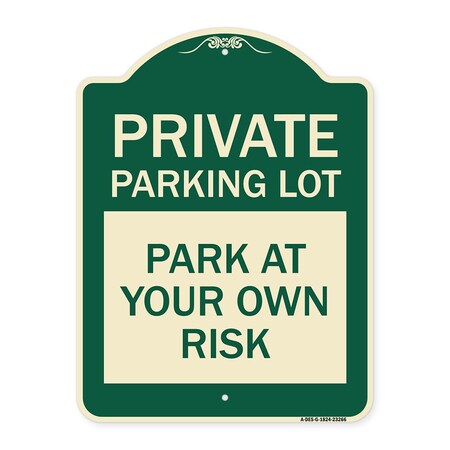 Signmission Private Parking Lot Heavy-Gauge Aluminum Architectural Sign, 24" x 18", G-1824-23266 A-DES-G-1824-23266